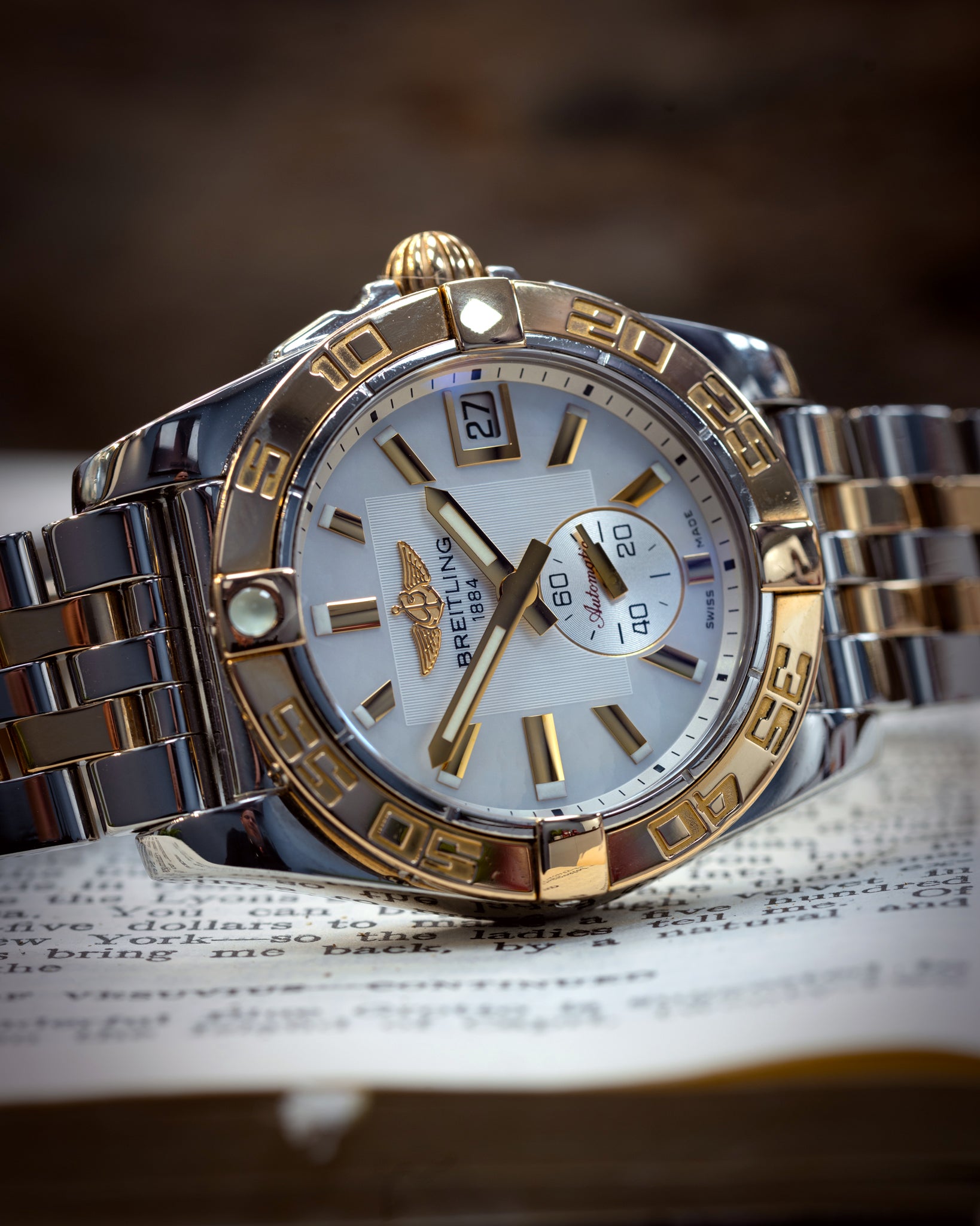 Breitling galactic gold best sale